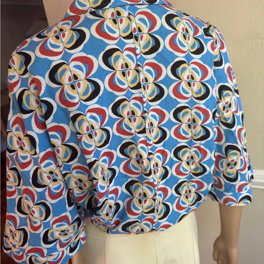 Zara Button Down Crop Top Small - image 5